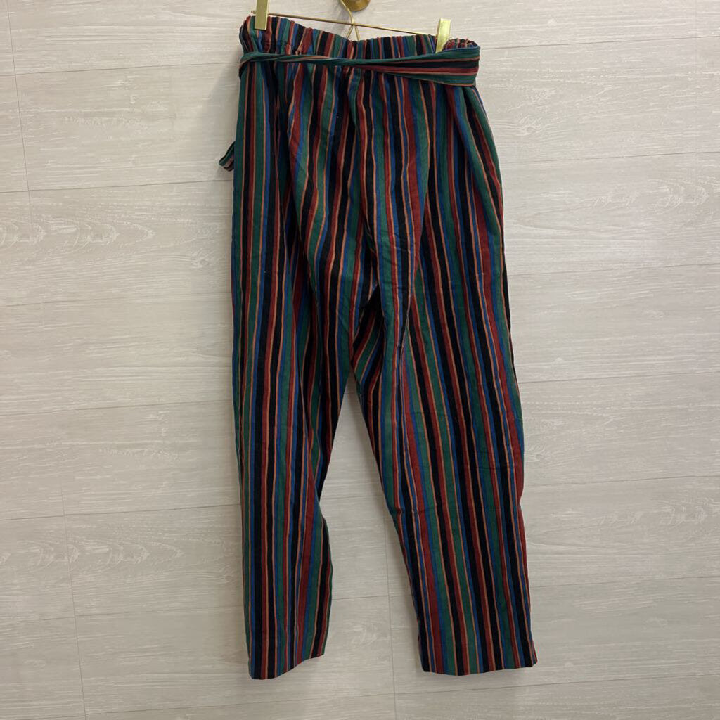 Rujuta Sheth Multi Color Striped Corduroy Wrap Pants Large
