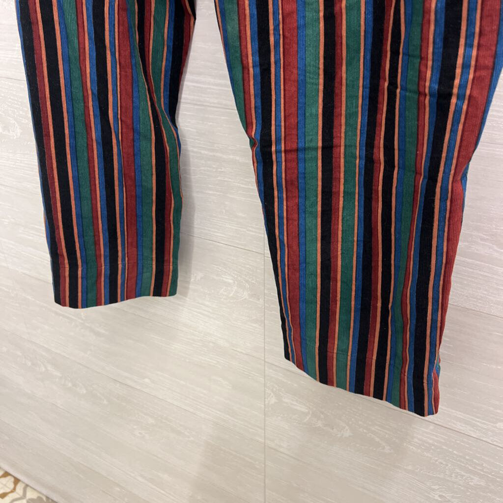 Rujuta Sheth Multi Color Striped Corduroy Wrap Pants Large