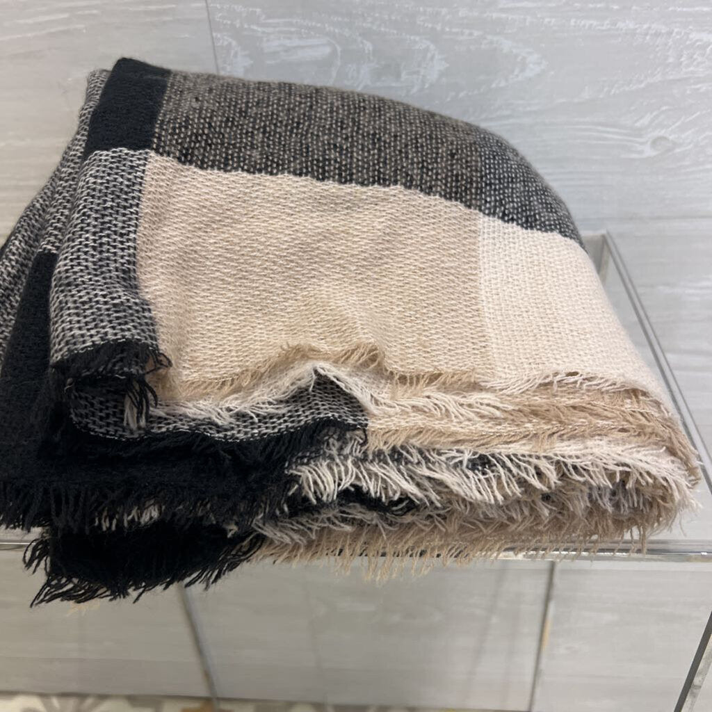 Black/ Beige Print Scarf