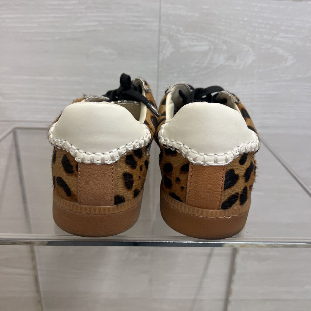 Dolce Vita Brown/ Black Leopard Calf Hair Notice Stitch Sneakers 7