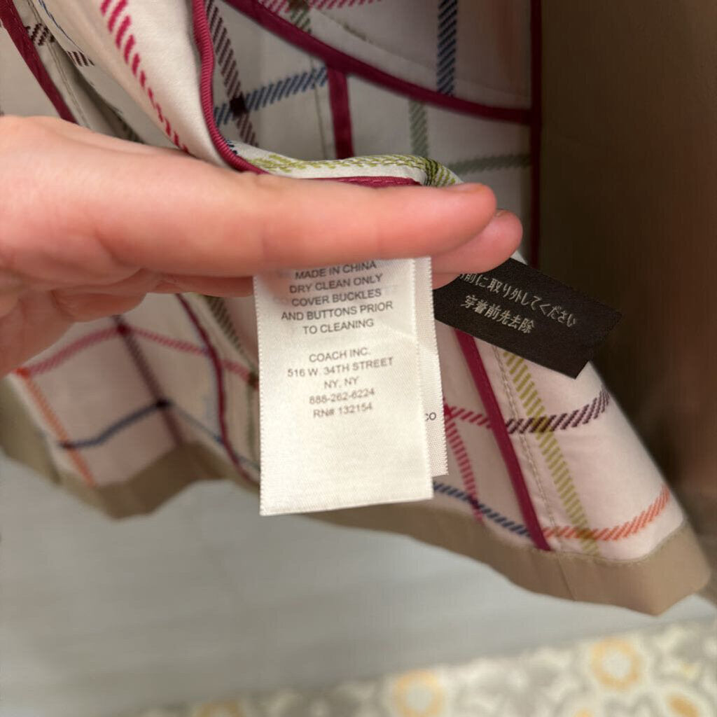 Coach Brown Double Breasted Belted Trench Coat Medium