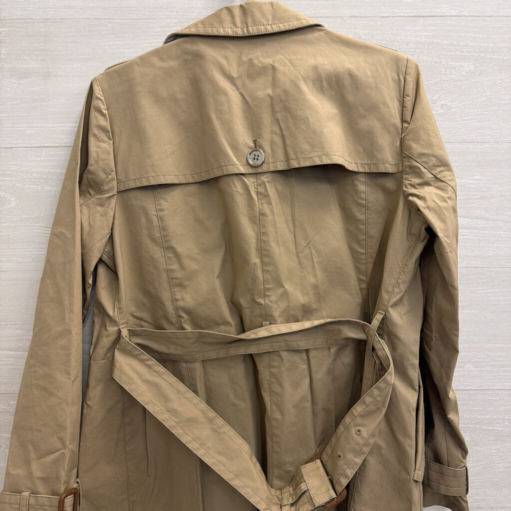 Coach Brown Double Breasted Belted Trench Coat Medium