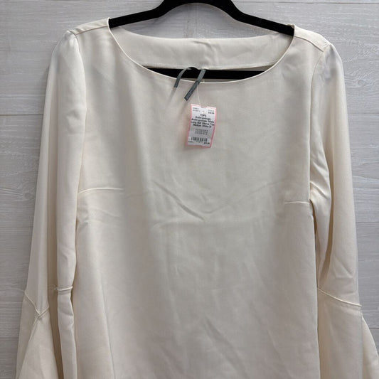 Anthropologie White Long Bell Sleeve Top Medium