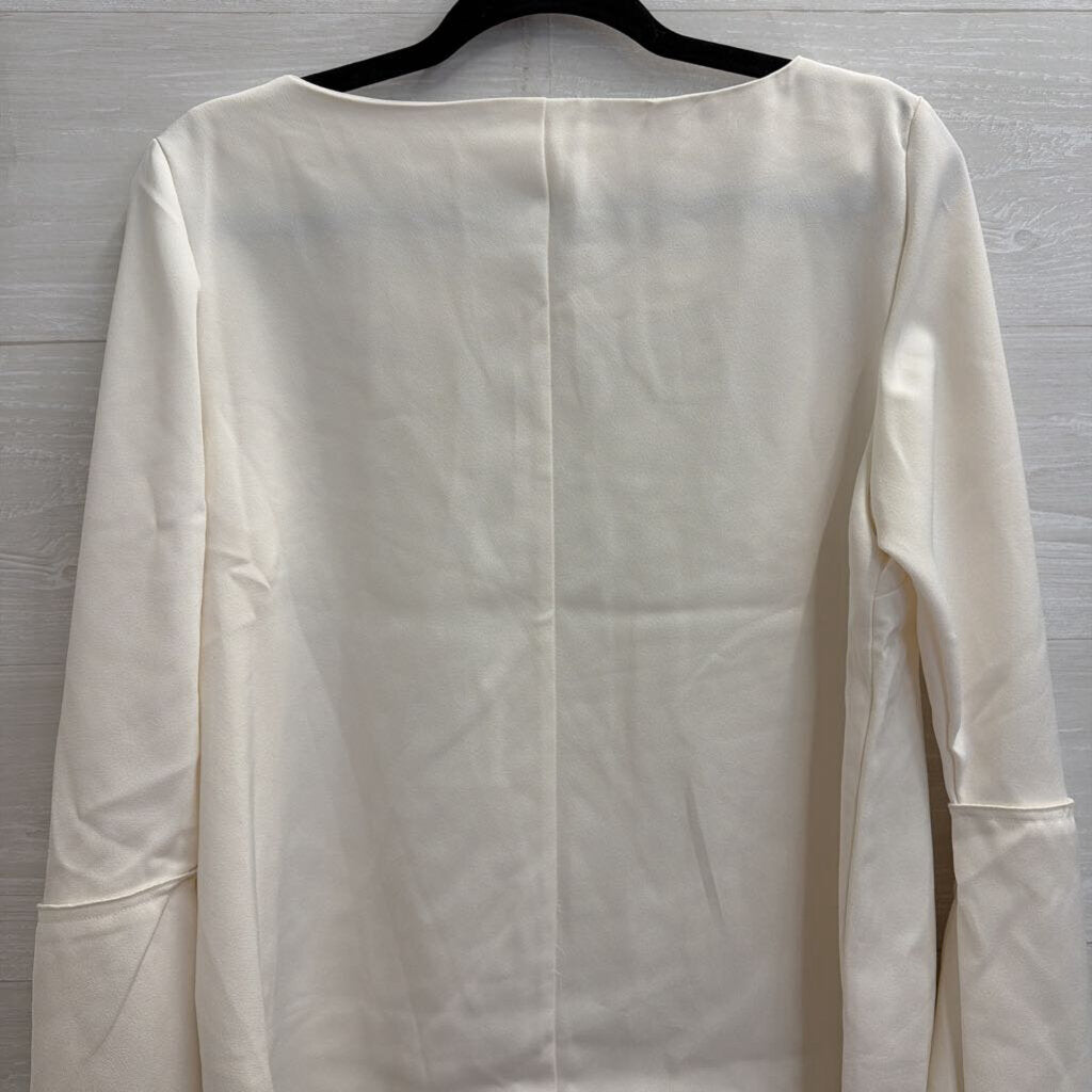 Anthropologie White Long Bell Sleeve Top Medium
