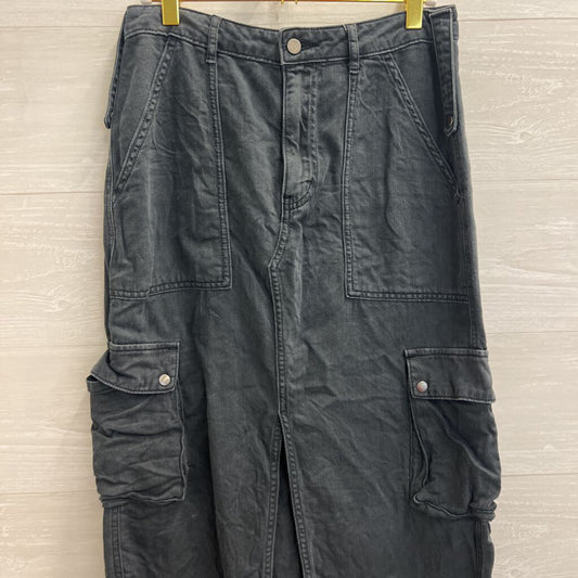 Chaser Grey Denim Cargo Maxi Skirt Small