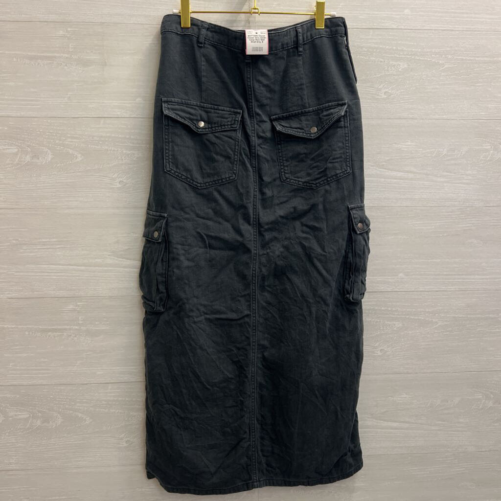 Chaser Grey Denim Cargo Maxi Skirt Small