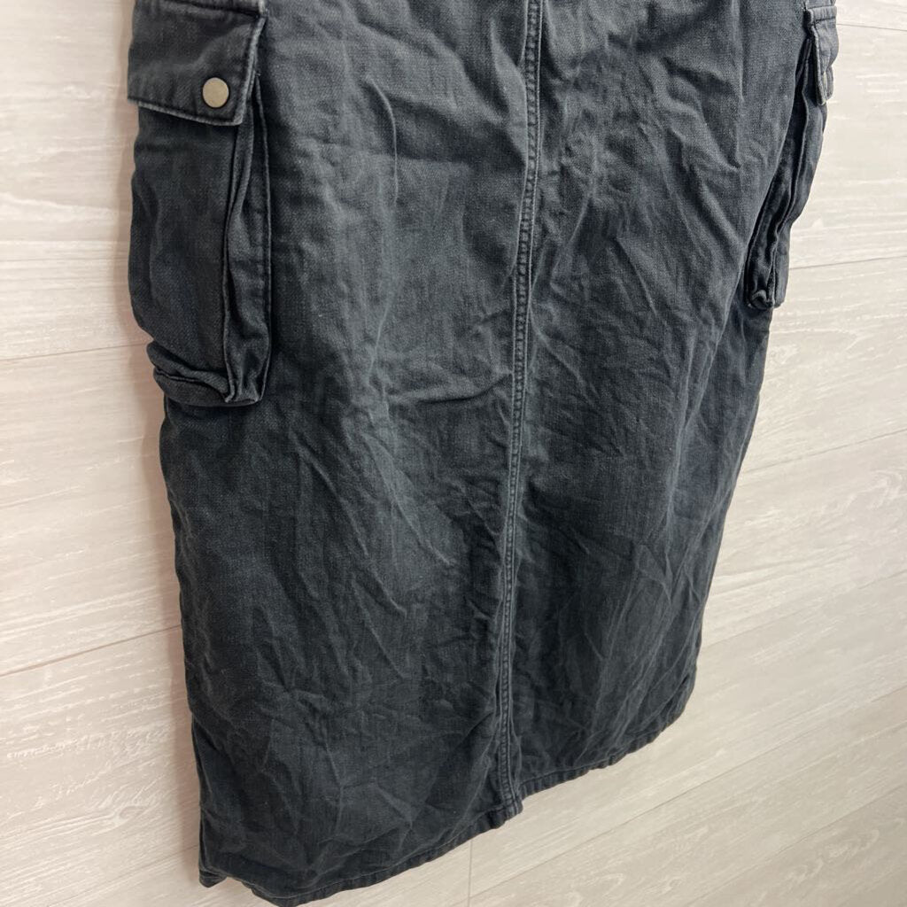 Chaser Grey Denim Cargo Maxi Skirt Small