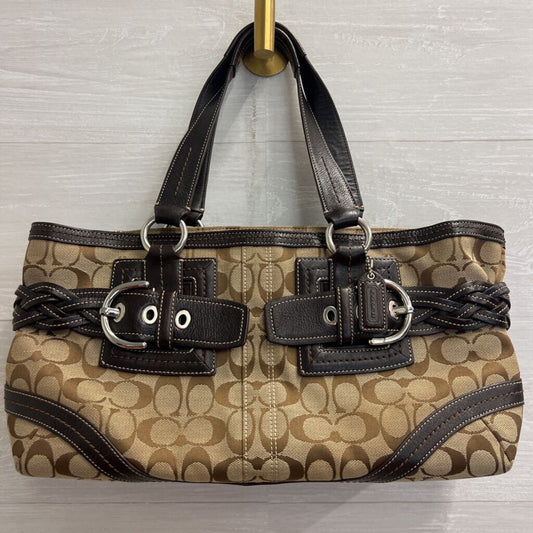Coach Brown Soho Signature Jacquard Leather Satchel Purse