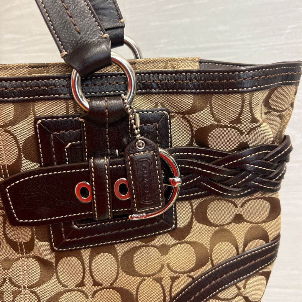 Coach Brown Soho Signature Jacquard Leather Satchel Purse