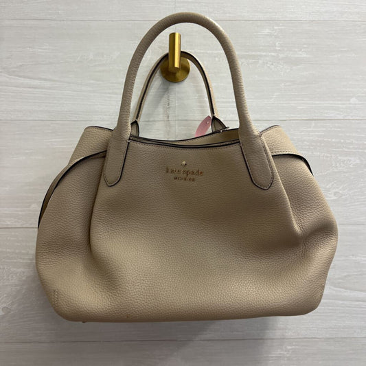 Kate Spade Beige Pebbled Leather Dumpling Large Satchel Purse