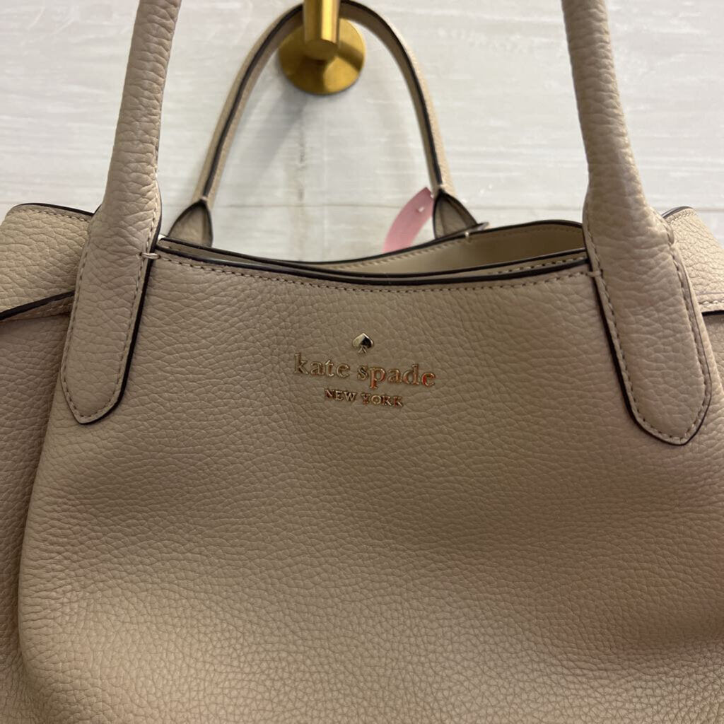 Kate Spade Beige Pebbled Leather Dumpling Large Satchel Purse