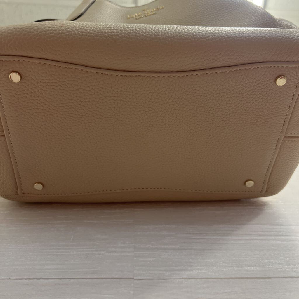 Kate Spade Beige Pebbled Leather Dumpling Large Satchel Purse