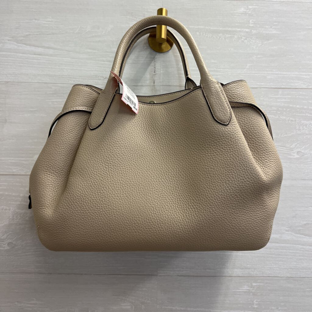 Kate Spade Beige Pebbled Leather Dumpling Large Satchel Purse