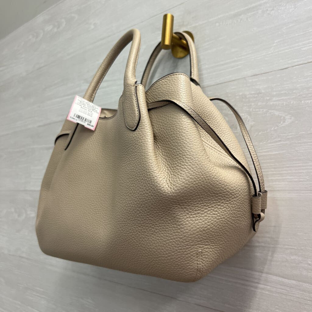 Kate Spade Beige Pebbled Leather Dumpling Large Satchel Purse