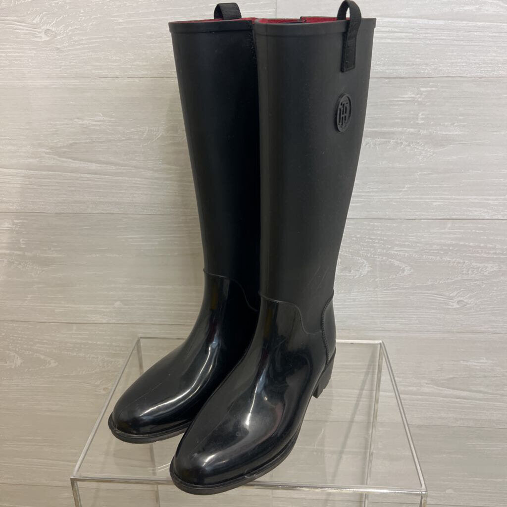 Tommy Hilfiger Black Karissa Pull On Rain Boots 9
