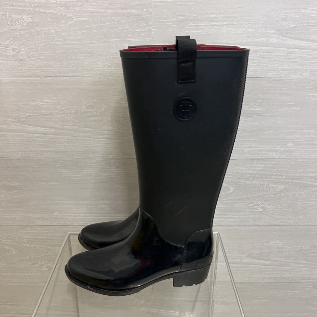 Tommy Hilfiger Black Karissa Pull On Rain Boots 9