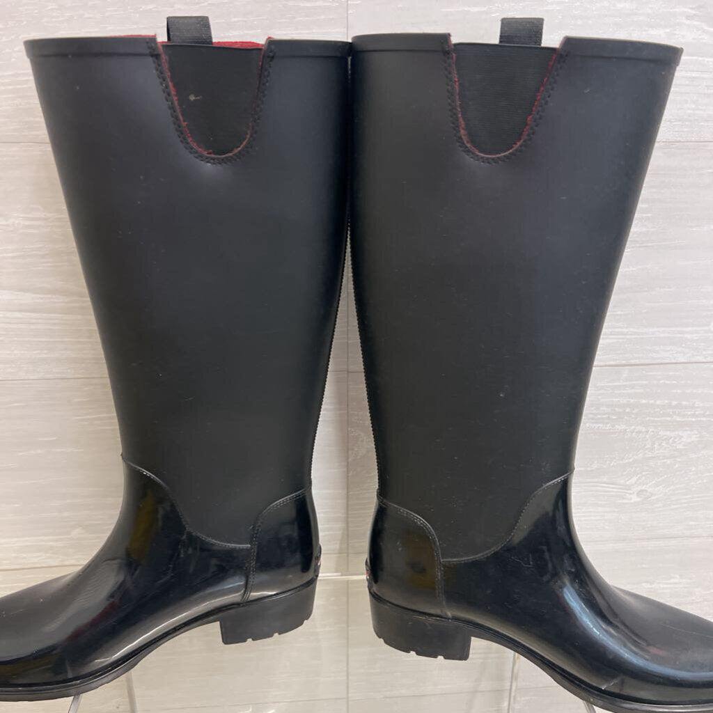 Tommy Hilfiger Black Karissa Pull On Rain Boots 9