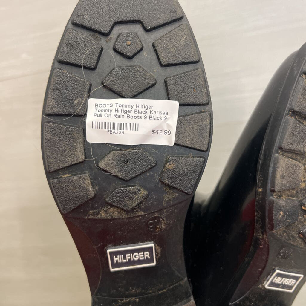Tommy Hilfiger Black Karissa Pull On Rain Boots 9
