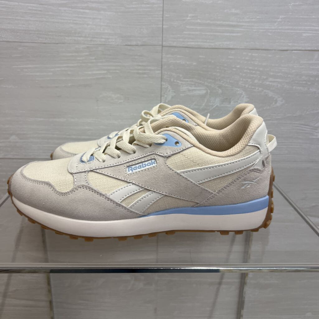 Reebok Cream/ Blue Glide Sneakers 8.5
