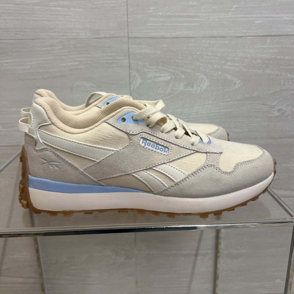Reebok Cream/ Blue Glide Sneakers 8.5