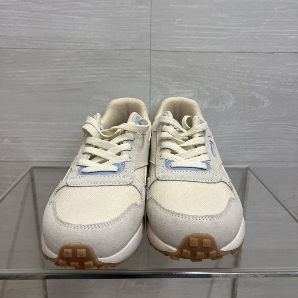 Reebok Cream/ Blue Glide Sneakers 8.5