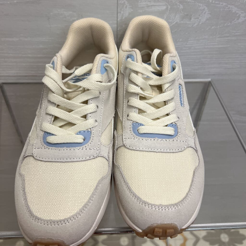Reebok Cream/ Blue Glide Sneakers 8.5