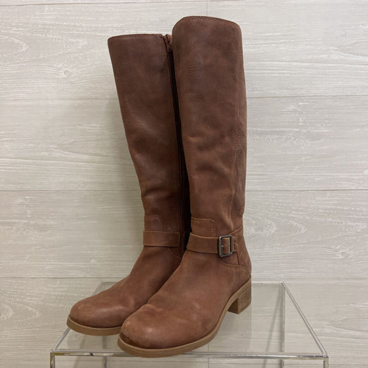 Lucky Brand Brown Leather Inifita Tall Riding Boots 9