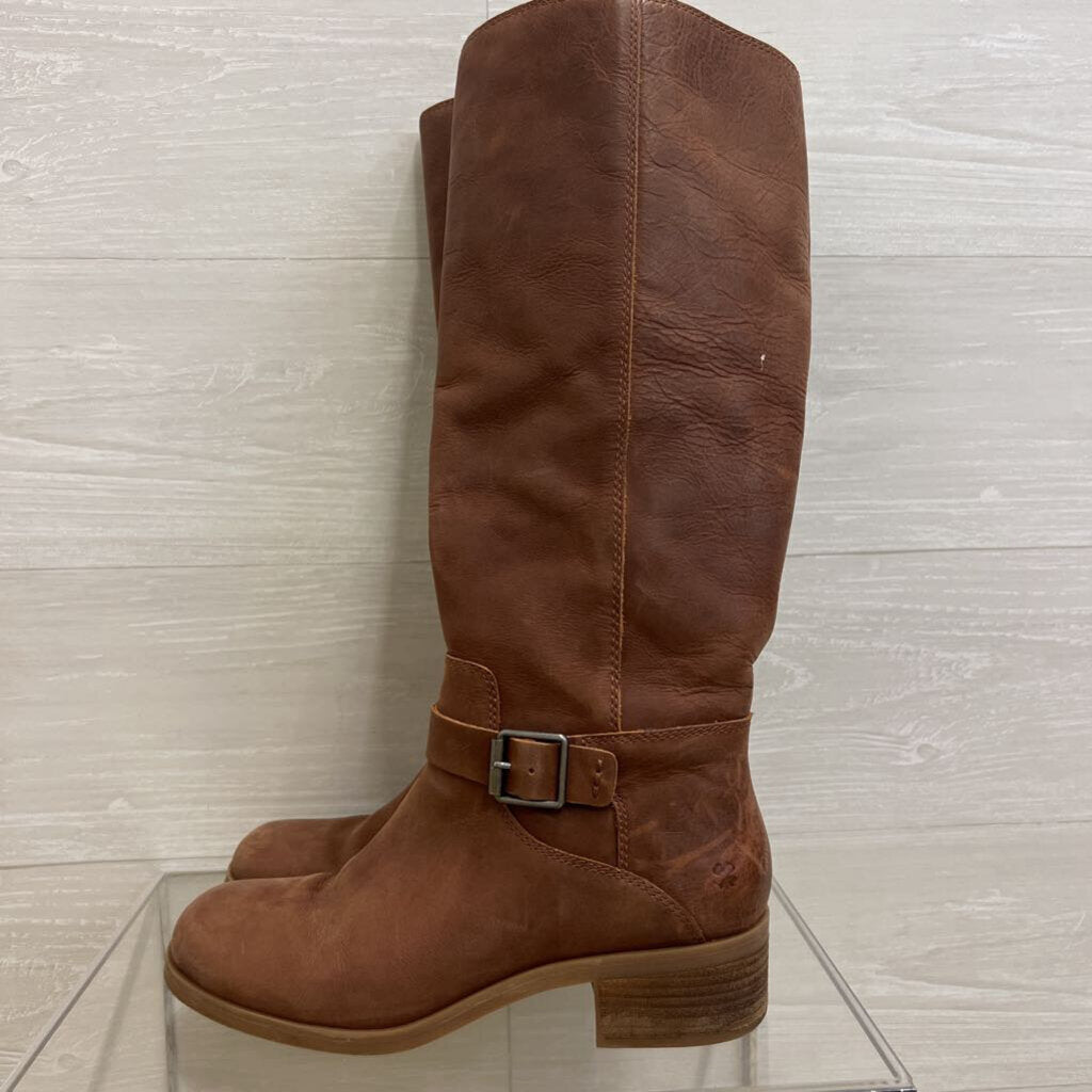 Lucky Brand Brown Leather Inifita Tall Riding Boots 9