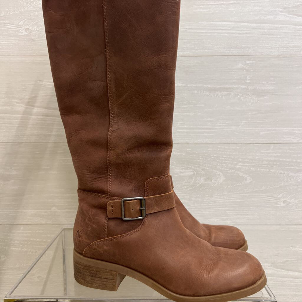 Lucky Brand Brown Leather Inifita Tall Riding Boots 9