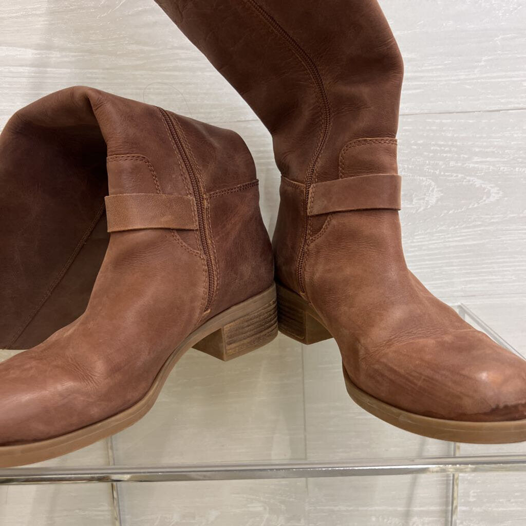 Lucky Brand Brown Leather Inifita Tall Riding Boots 9
