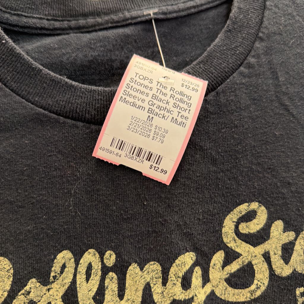 The Rolling Stones Black Short Sleeve Graphic Tee Medium