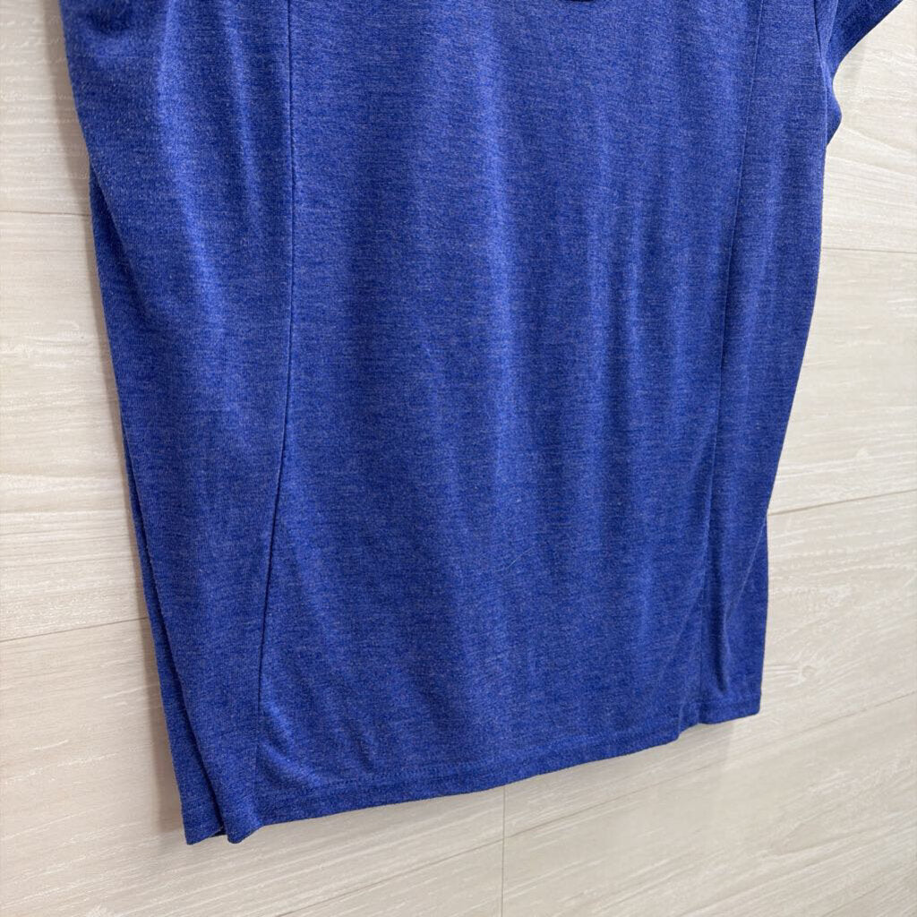 Alo Blue Short Sleeve Strappy Back Athletic Top Medium