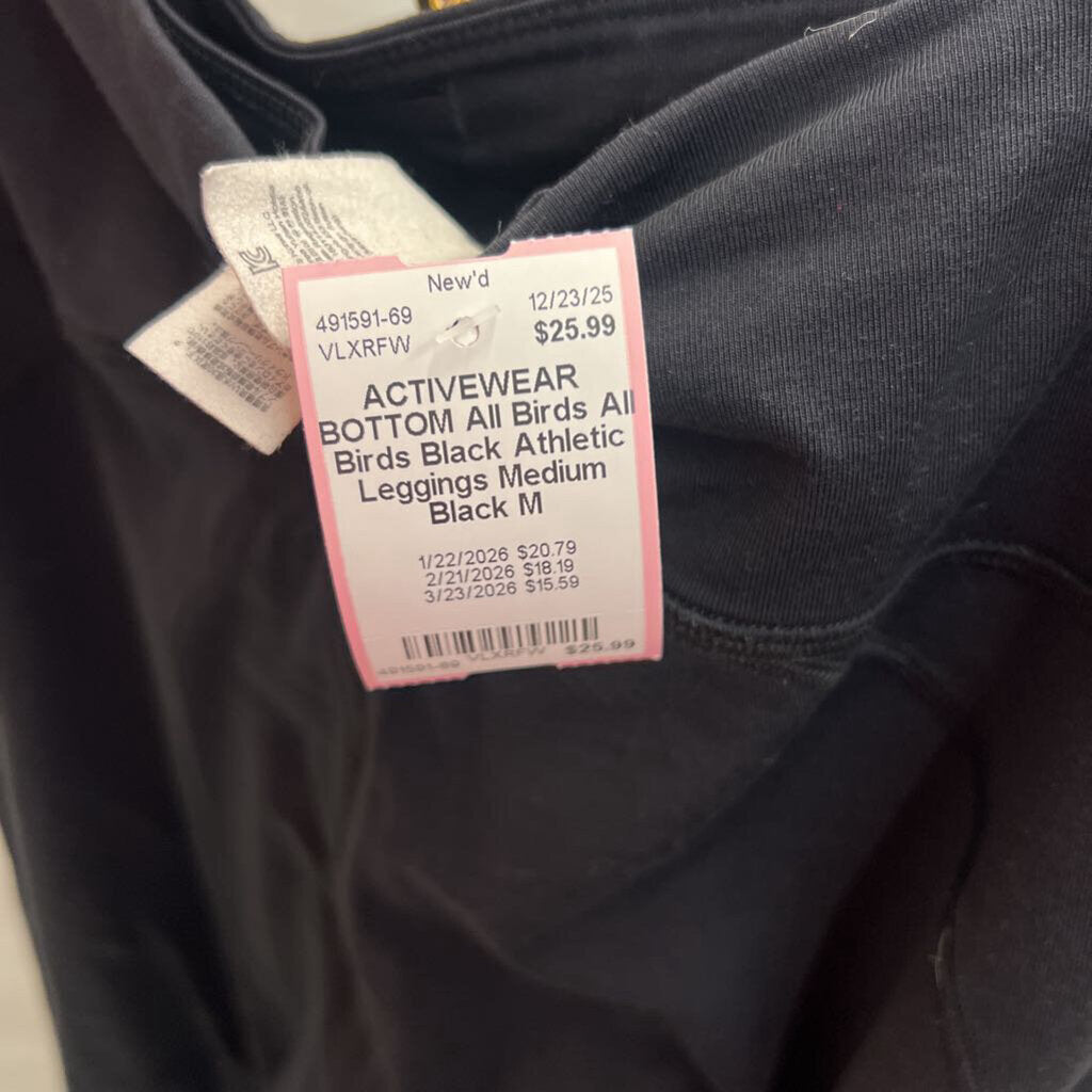 All Birds Black Athletic Leggings Medium