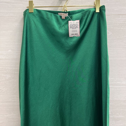 Skies are Blue Green Silky Midi Skirt Medium