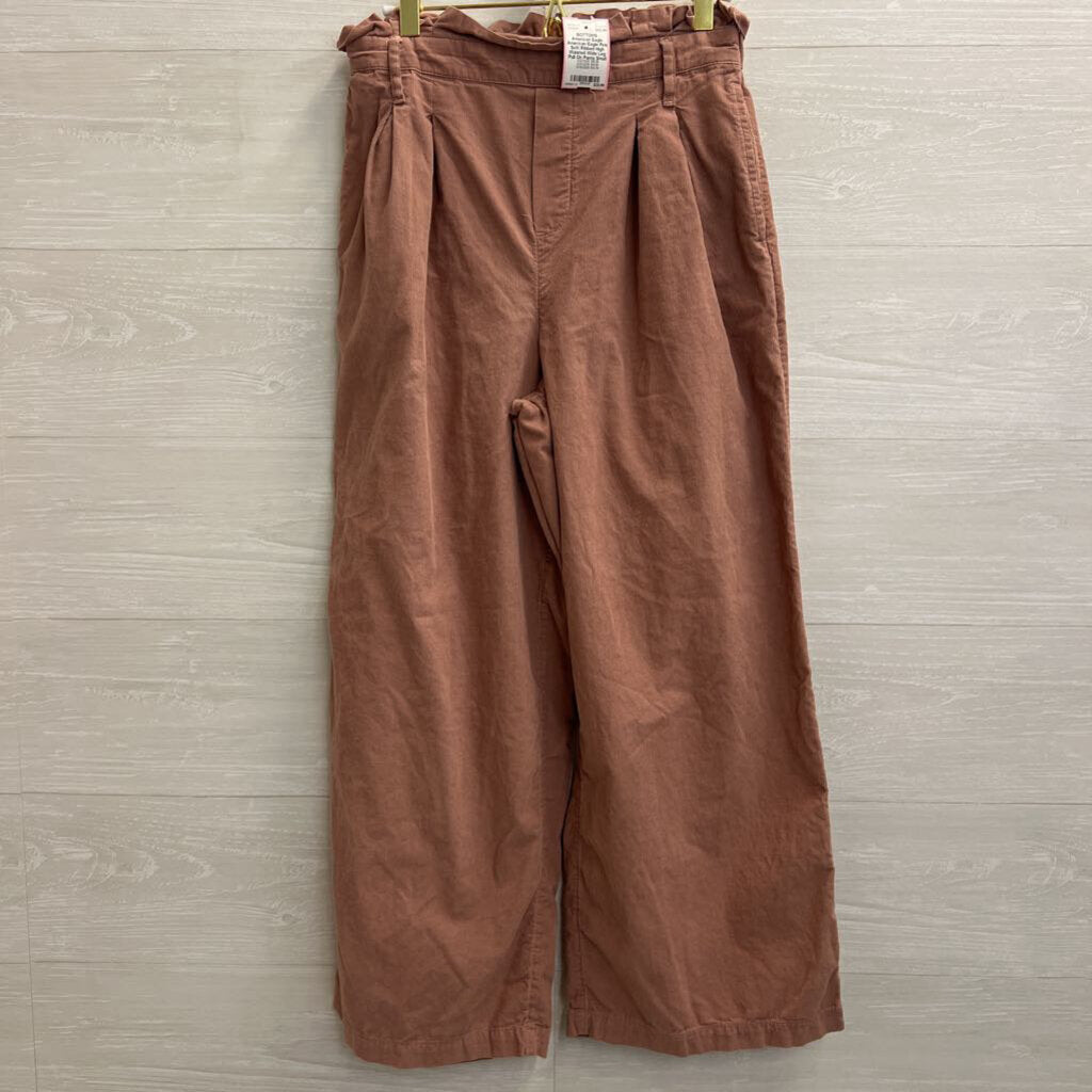 American Eagle Pink Soft Ribbed High Waisted Wide Leg Pull On Pants Small
