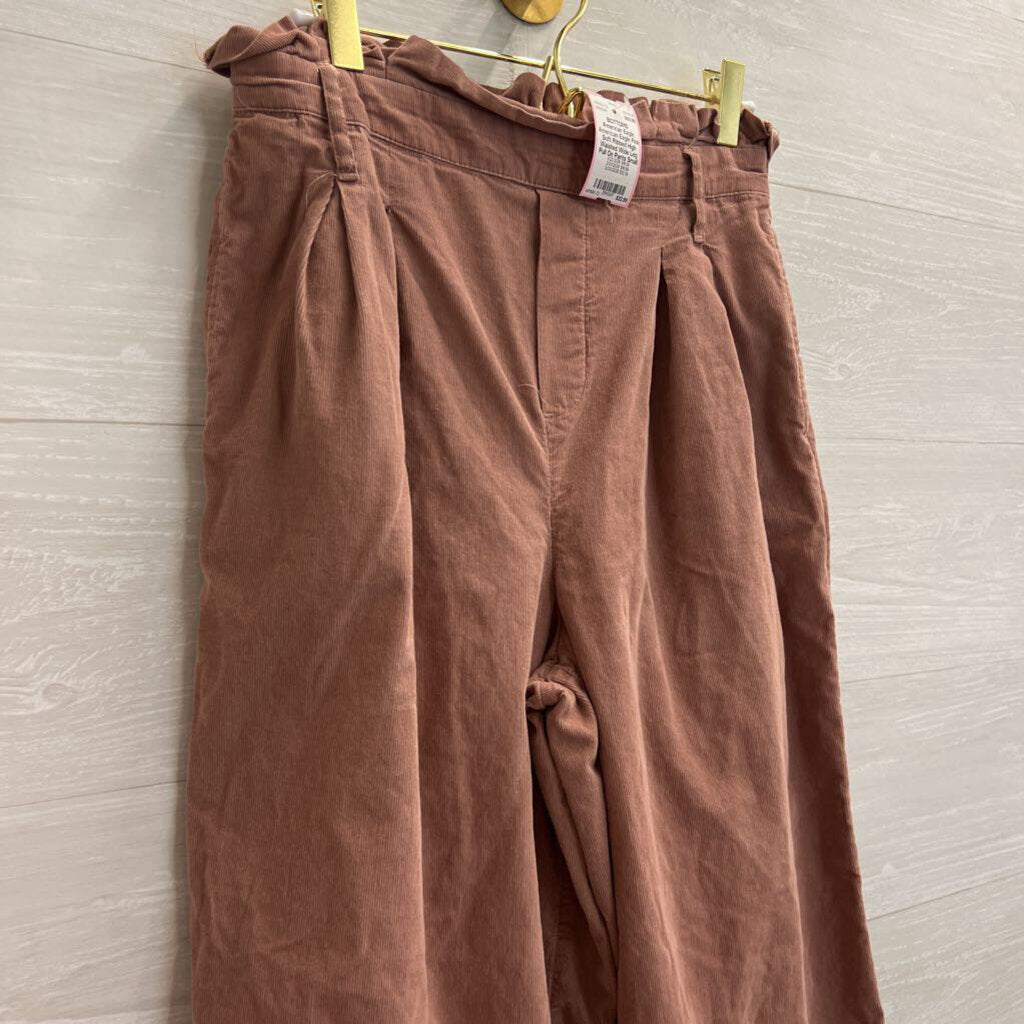 American Eagle Pink Soft Ribbed High Waisted Wide Leg Pull On Pants Small