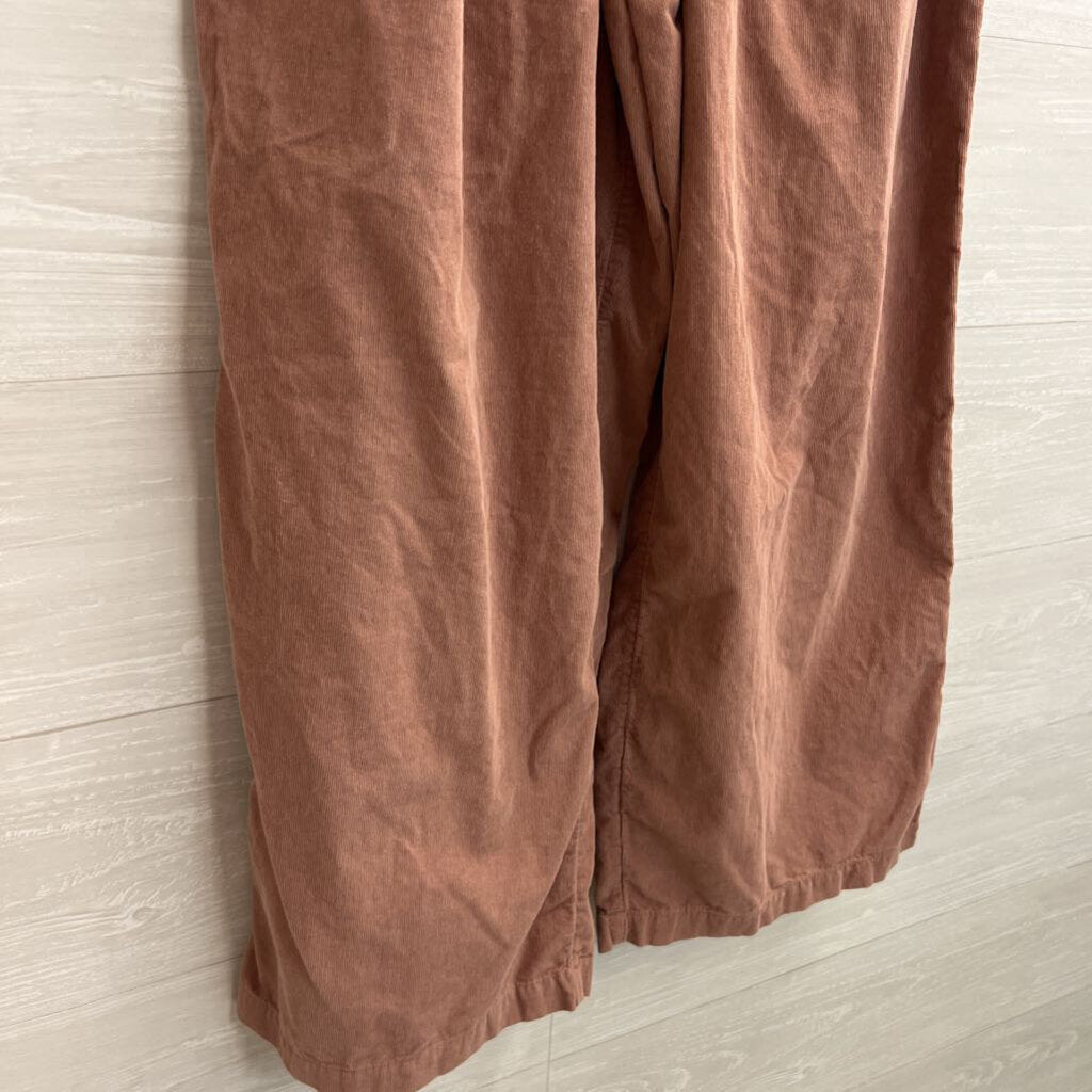 American Eagle Pink Soft Ribbed High Waisted Wide Leg Pull On Pants Small