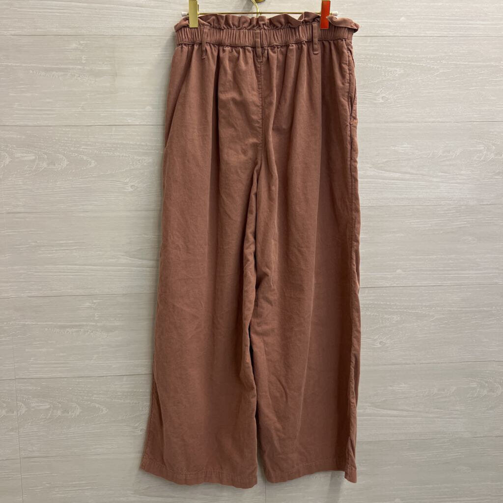 American Eagle Pink Soft Ribbed High Waisted Wide Leg Pull On Pants Small