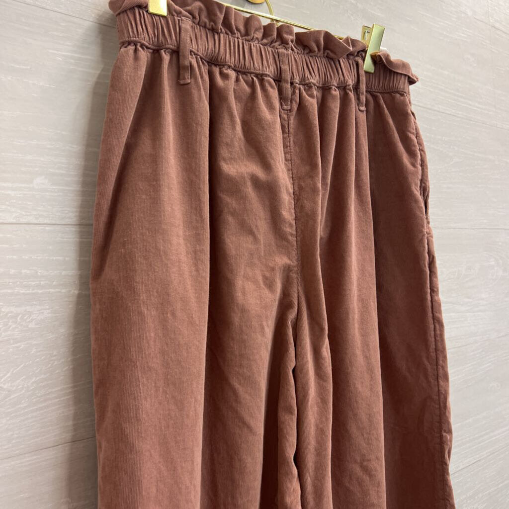 American Eagle Pink Soft Ribbed High Waisted Wide Leg Pull On Pants Small