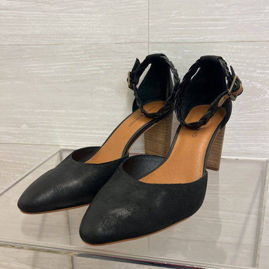 Lucky Brand Black Kahoma Pump Ankle Strap Heels 9