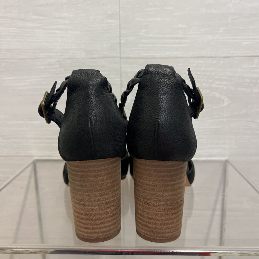 Lucky Brand Black Kahoma Pump Ankle Strap Heels 9