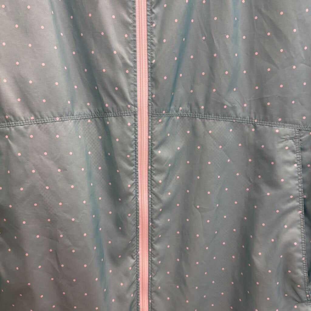Columbia Blue/ White Polka Dot Windbreaker Jacket Large
