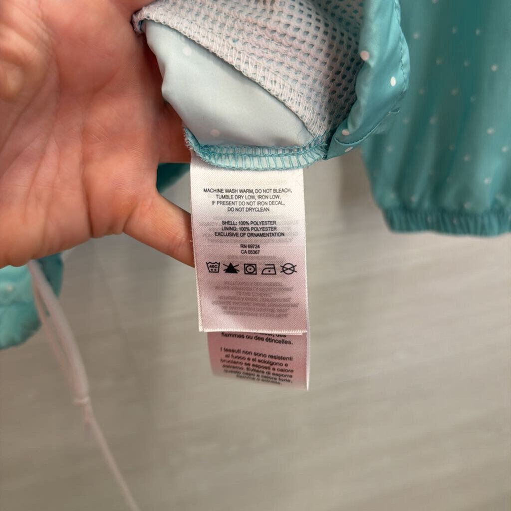 Columbia Blue/ White Polka Dot Windbreaker Jacket Large