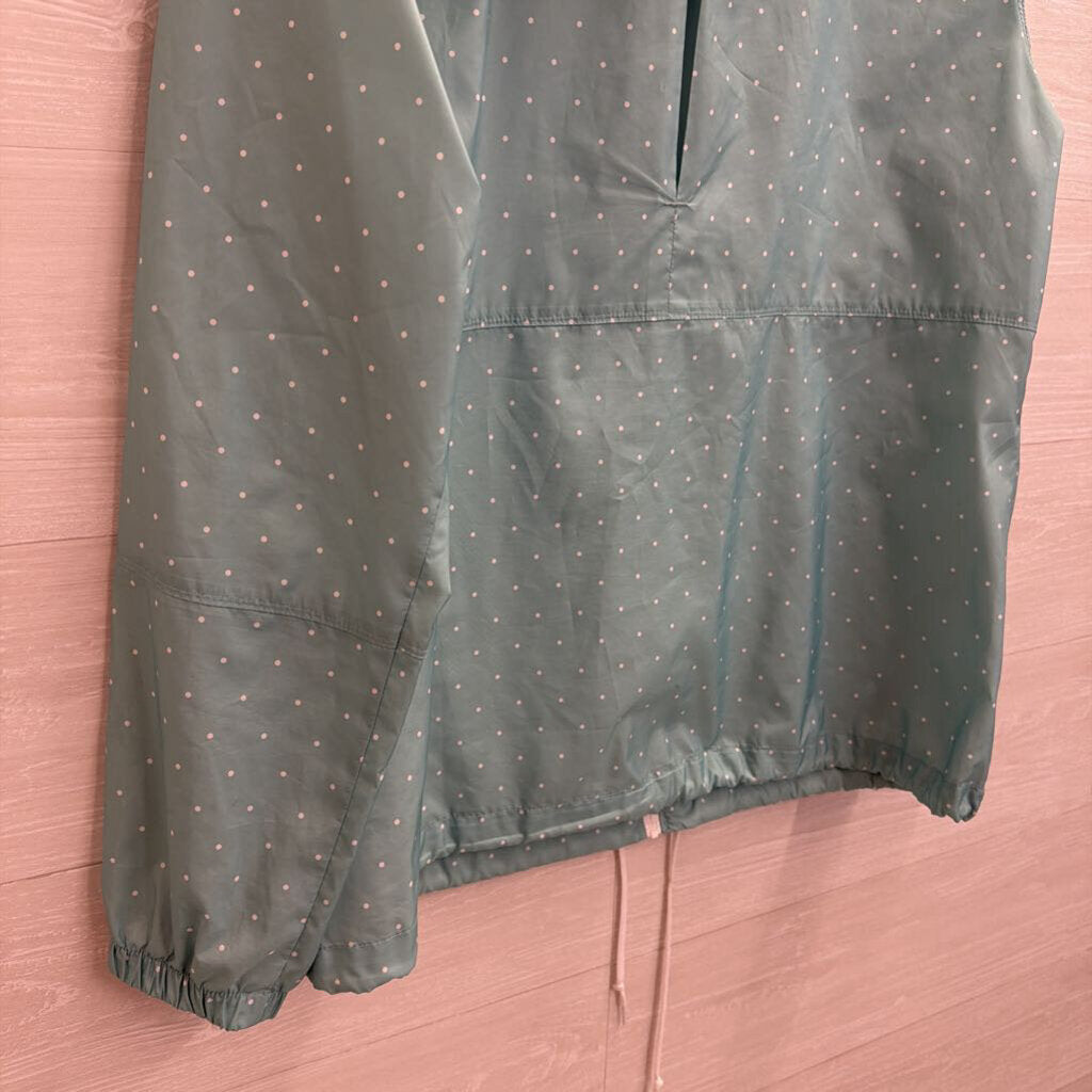 Columbia Blue/ White Polka Dot Windbreaker Jacket Large