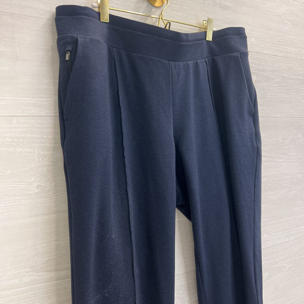 Athleta Navy Wide Leg Pull On Pants Extra Large Tall