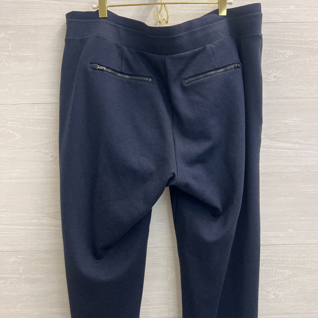 Athleta Navy Wide Leg Pull On Pants Extra Large Tall
