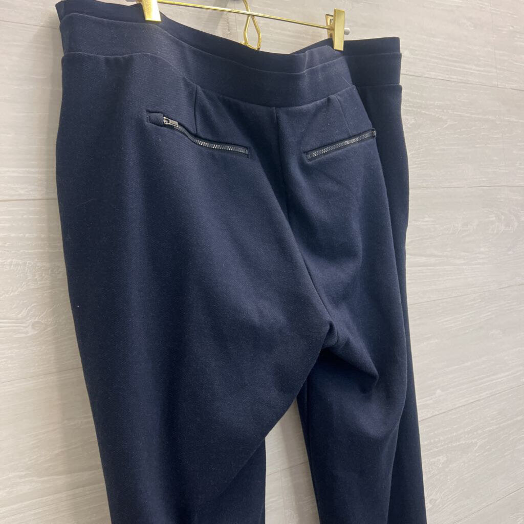 Athleta Navy Wide Leg Pull On Pants Extra Large Tall