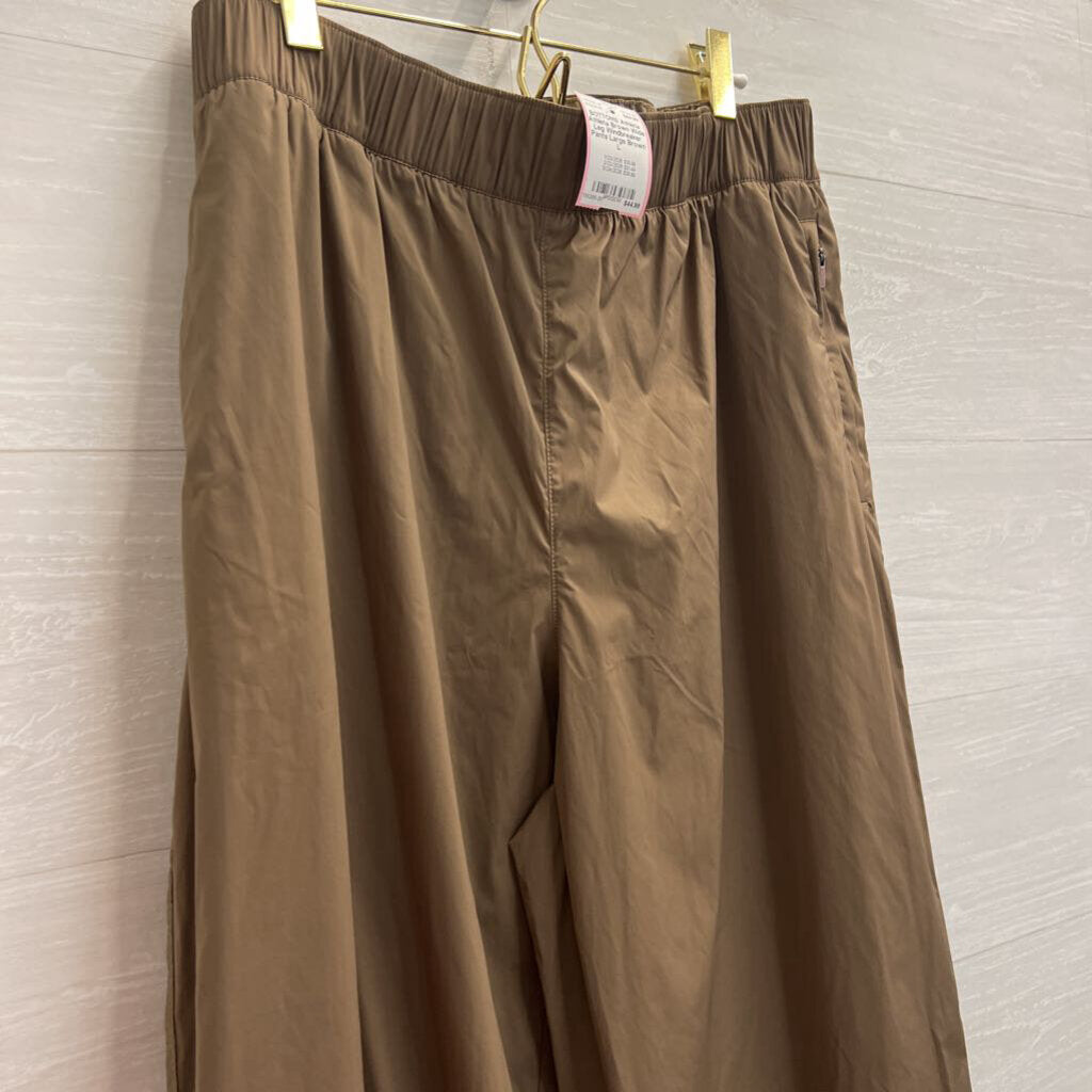Athleta Brown Wide Leg Windbreaker Pants Large