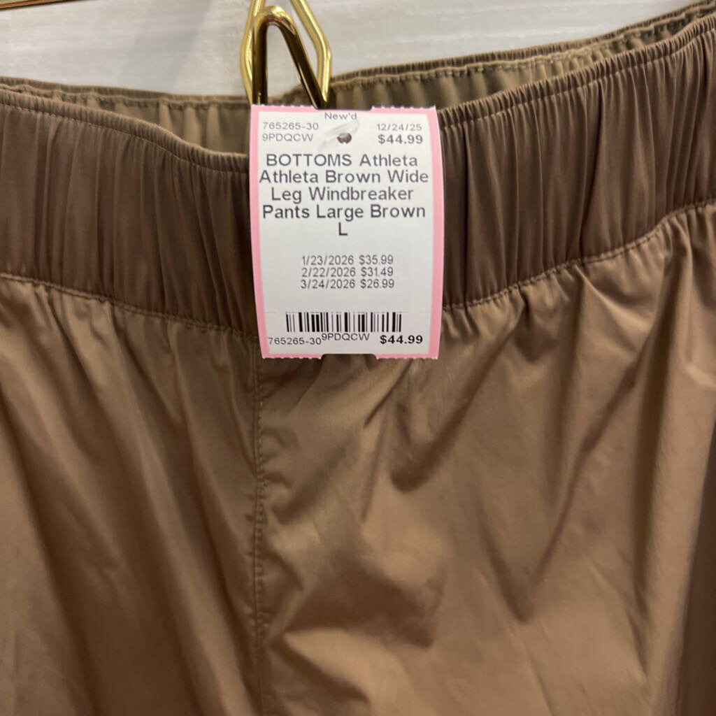 Athleta Brown Wide Leg Windbreaker Pants Large