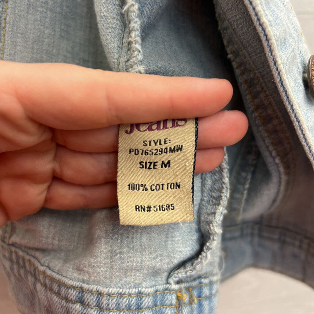 Highway Jeans Light Wash Frayed Edge Denim Vest Medium